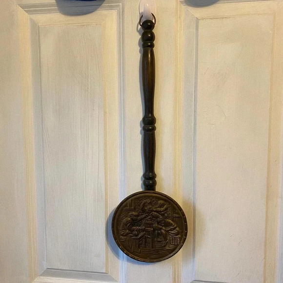 Unique Vintage Copper and Wood Wall Hanging Decor - Picture 3 of 7